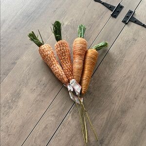 Michaels Rustic Orange and Green Carrot Set